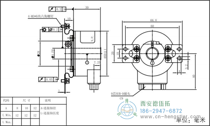 RI50轻载光电增量编码器外形及安装尺寸8-7 德国hengstler(亨士乐)编码器