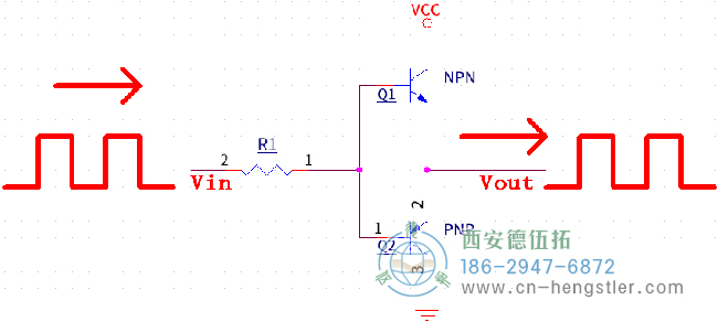 图为亨士乐编码器推挽电路示意图