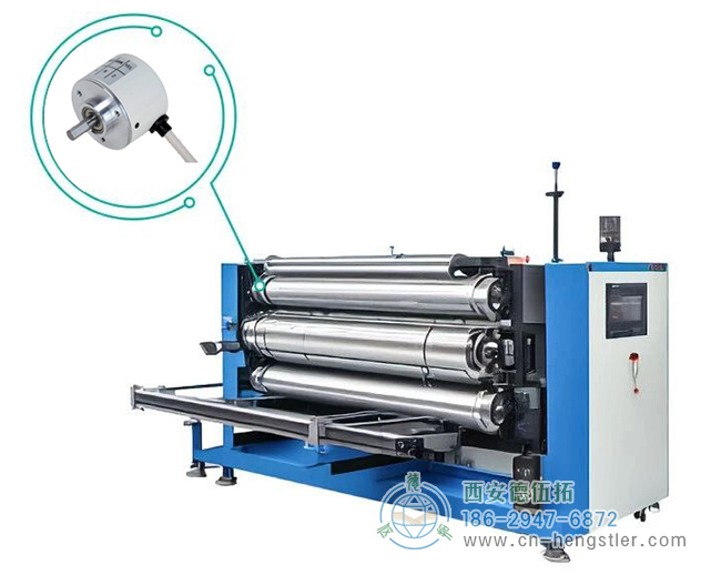 图为HENGSTLER编码器在锂电卷绕设备中的应用示意图